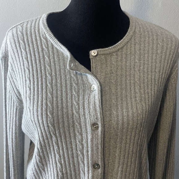 Vintage Casual Corner Annex Light Gray Cardigan Sweater Sz L - Picture 2 of 10